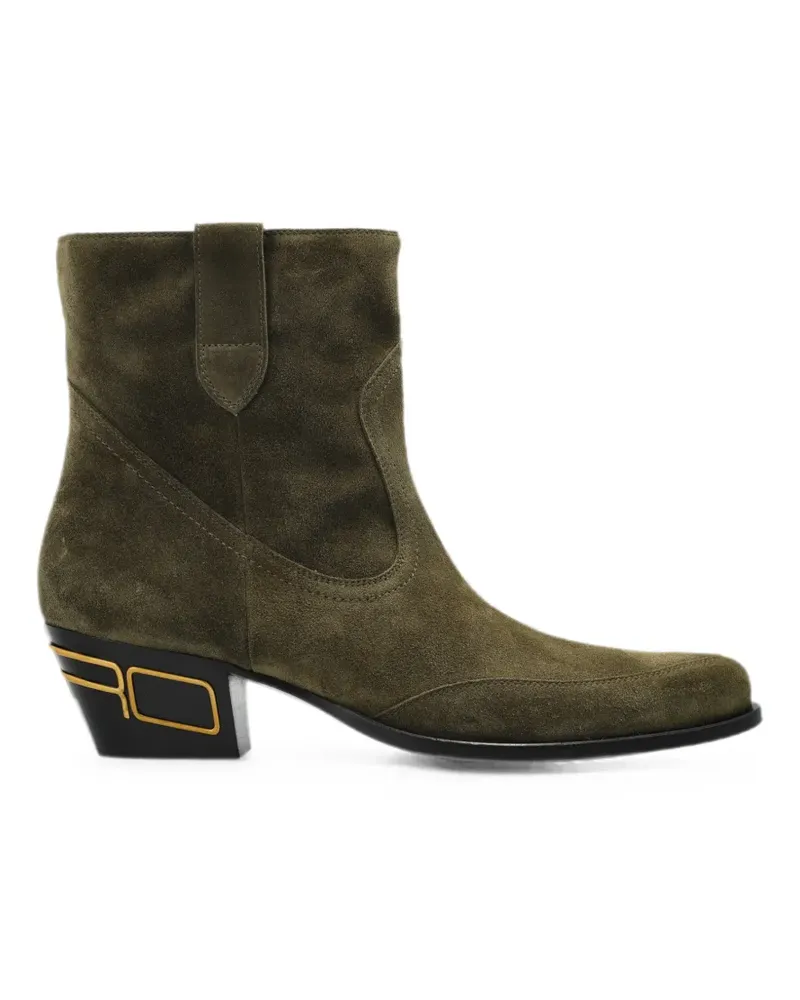 Etro logo-plaque suede ankle boots - Grün Grün