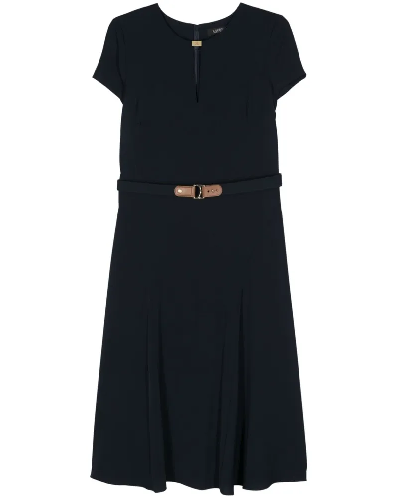 Ralph Lauren Georgette-Kleid mit Logo - Blau Blau
