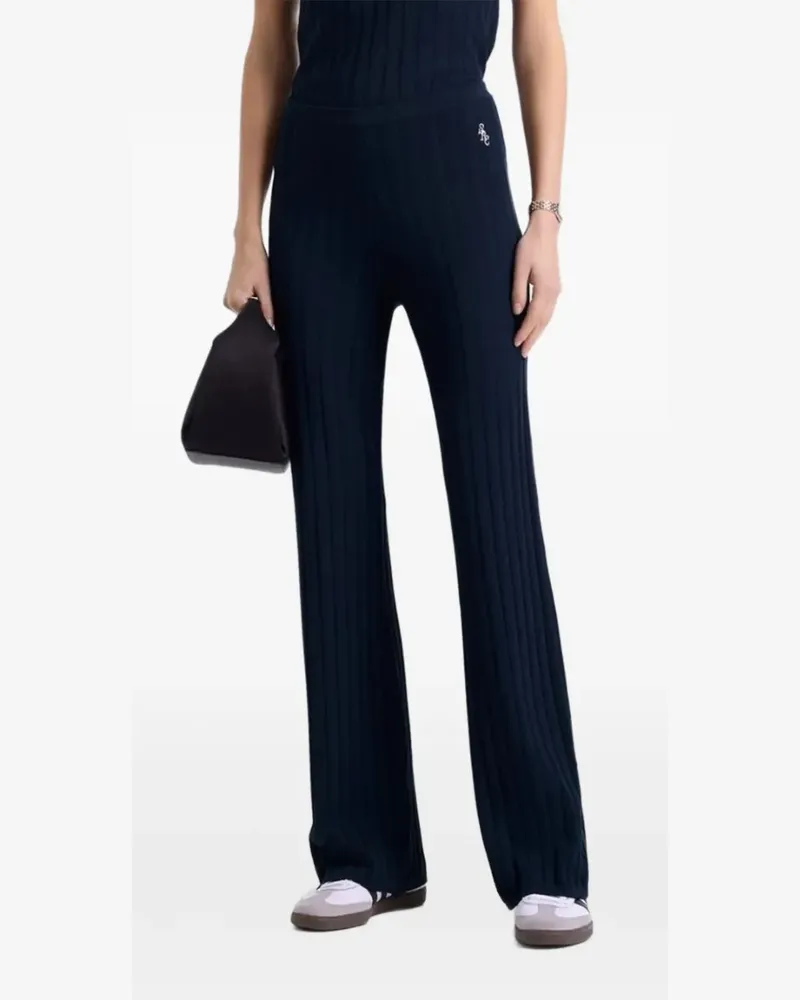 SPORTY & RICH Hose mit Logo-Stickerei - Blau Blau