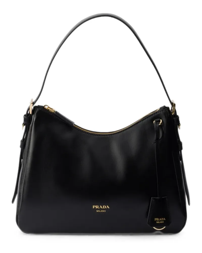 Prada Mittelgroße Aimée Schultertasche aus Leder - Schwarz Schwarz