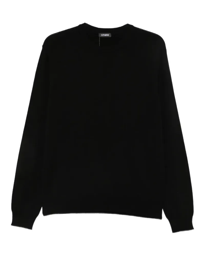 CENERE GB Pullover mit rundem Ausschnitt - Schwarz Schwarz