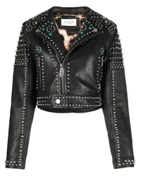 Philipp Plein Bikerjacke mit Nieten Schwarz