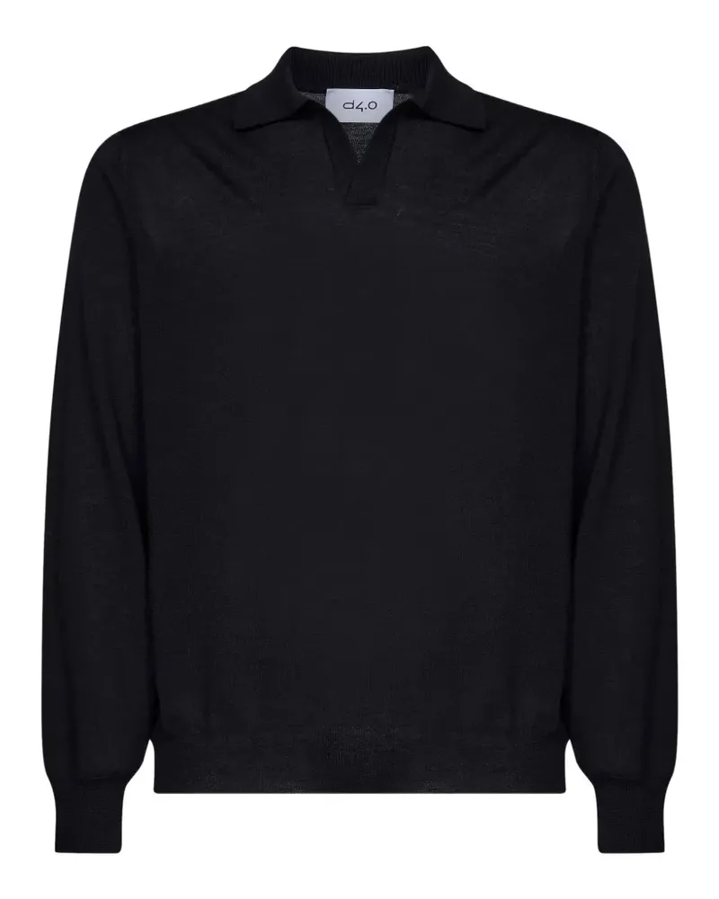 D4.0 virgin wool polo shirt - Schwarz Schwarz