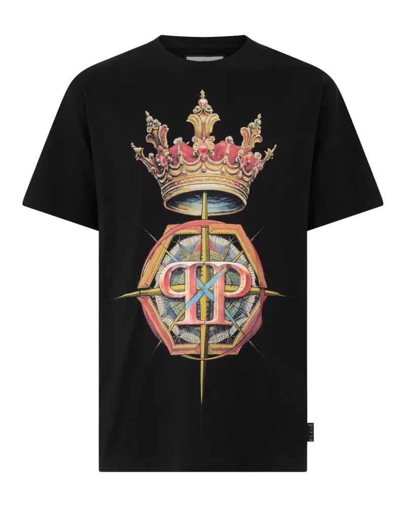 Philipp Plein crown hexagon round-neck T-shirt - Schwarz Schwarz