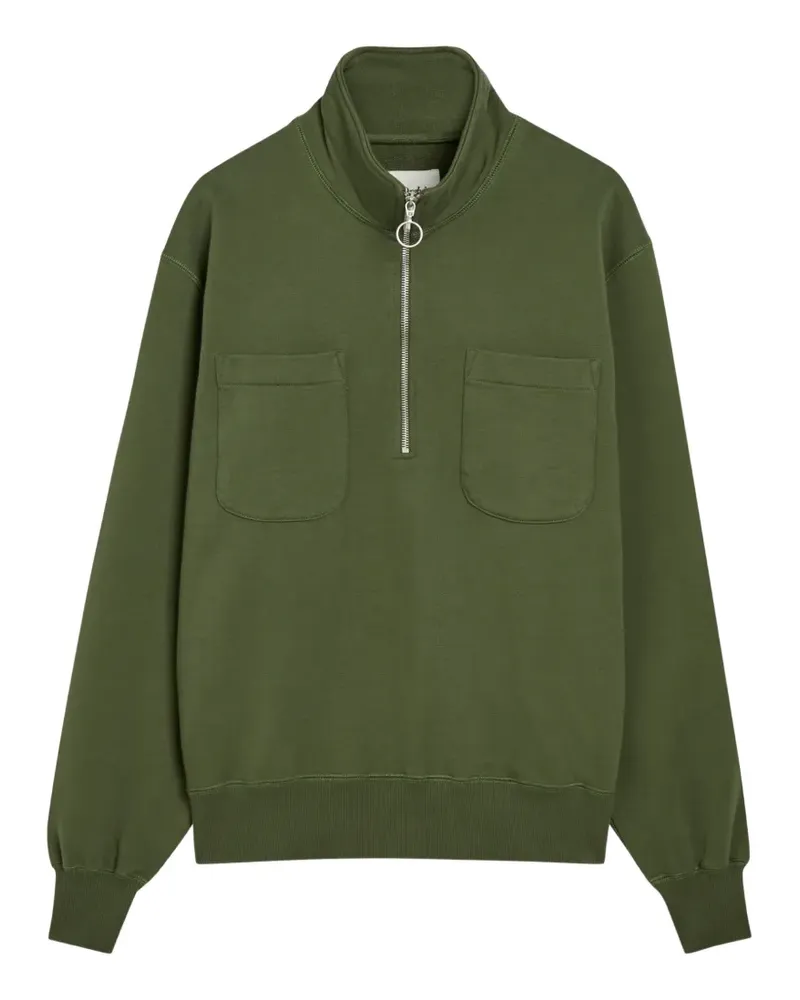 Drake's half-zip patch-pocket sweatshirt - Grün Grün