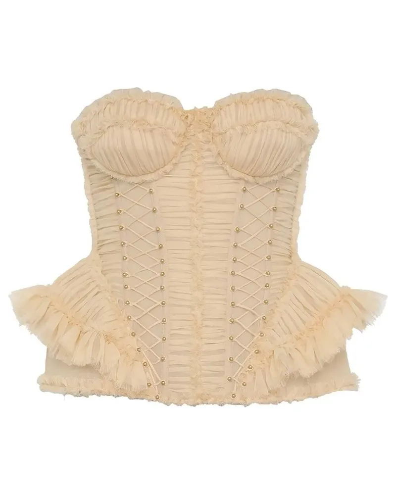 Zimmermann Frayed Rebellion Corsage - Nude Nude