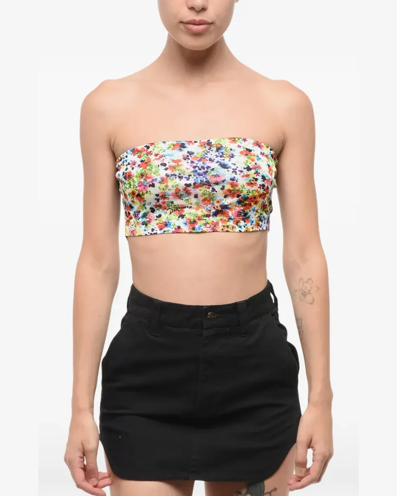 Dsquared2 Cropped-Top mit Blumenprint - Nude Nude