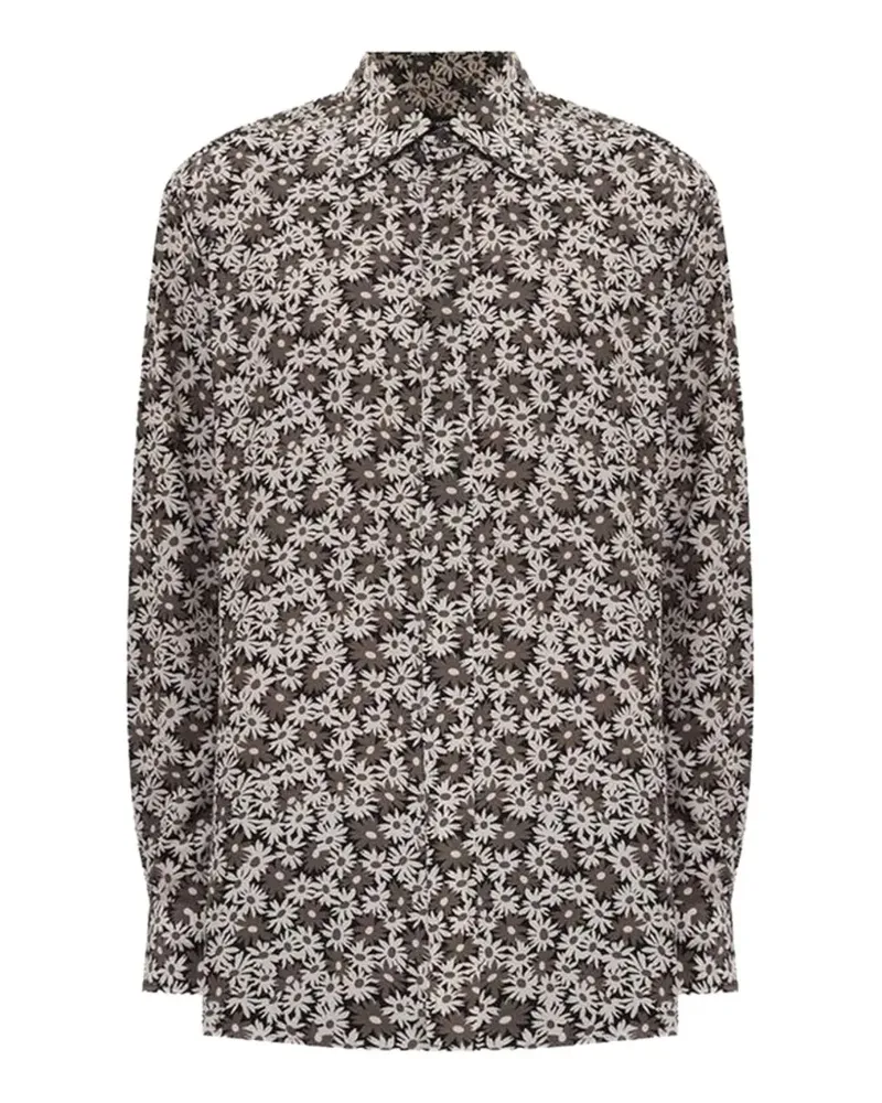 Tom Ford Hemd mit Blumenprint - Nude Nude
