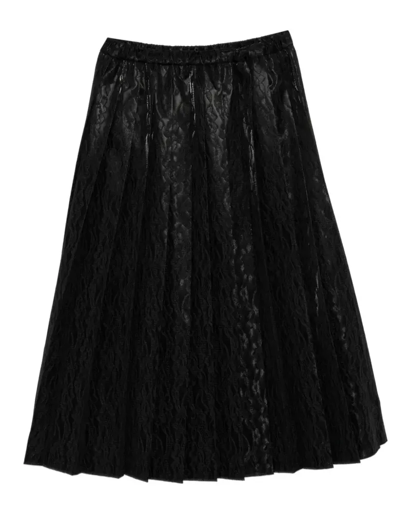 Junya Watanabe Faltenrock aus Spitze - Schwarz Schwarz