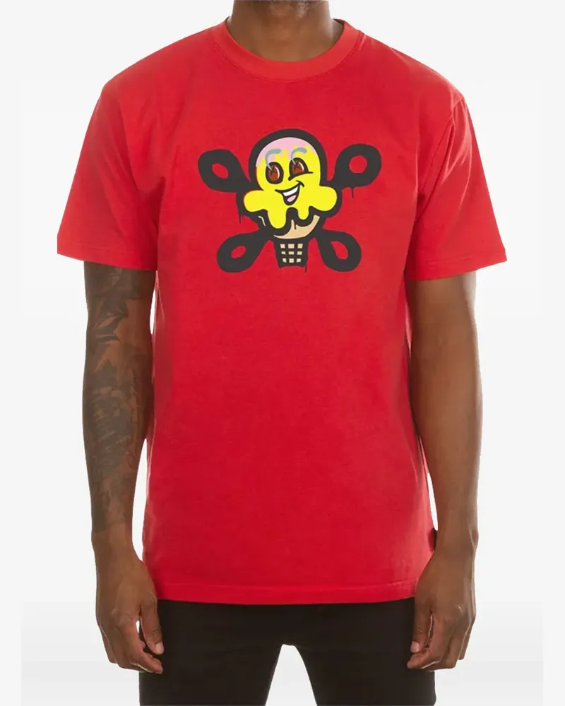 ICECREAM Kurzärmeliges T-Shirt mit grafischem Print - Rot Rot