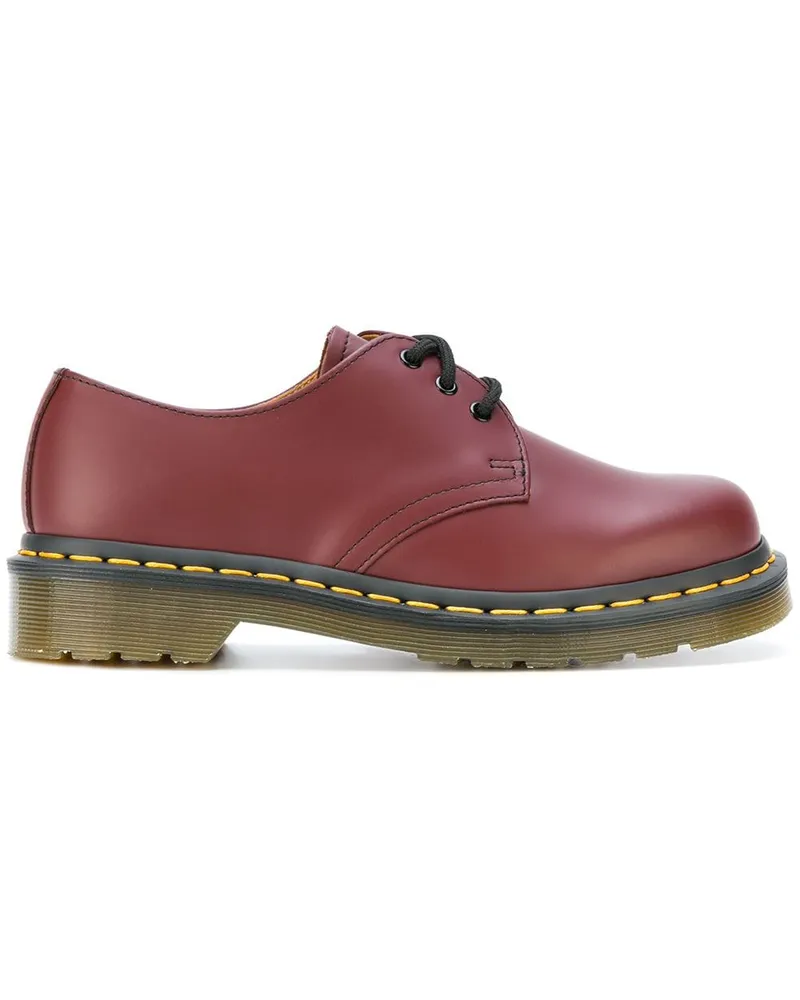 Dr.Martens Schnürschuhe mit geriffelter Sohle Rot