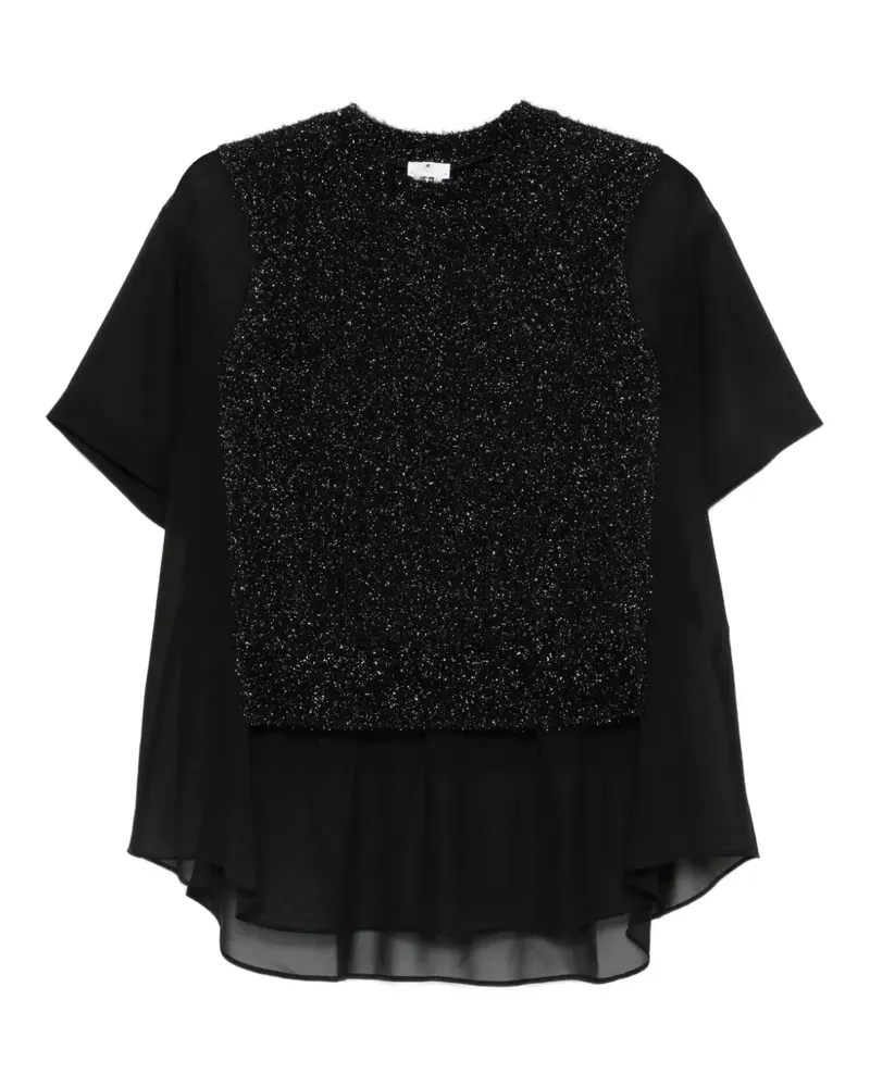 Noir Kei Ninomiya embellished layered blouse - Schwarz Schwarz