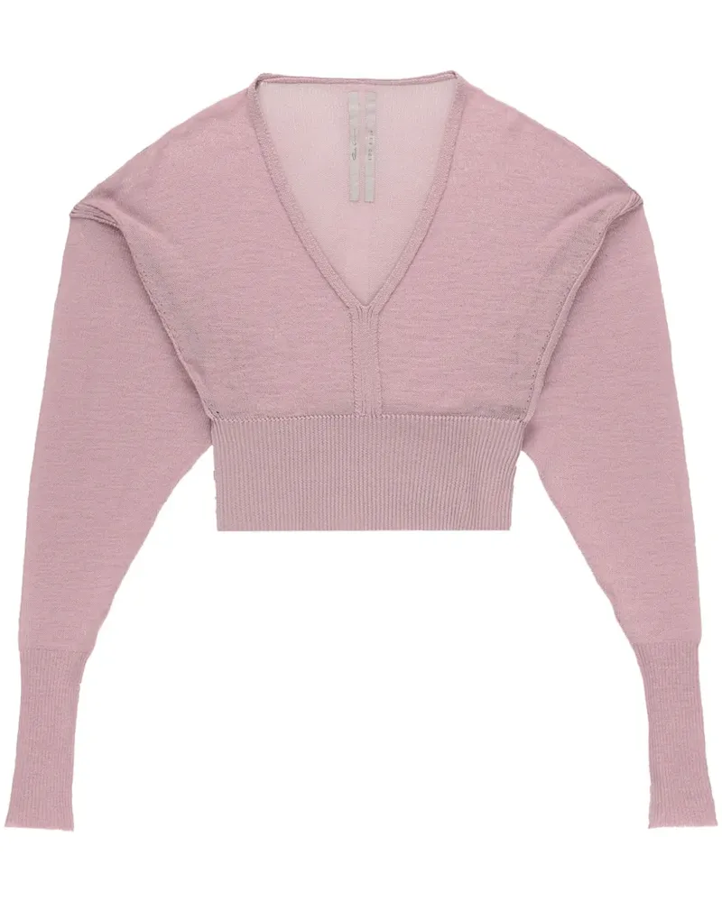 Rick Owens Cropped-Pullover mit V-Ausschnitt - Rosa Rosa