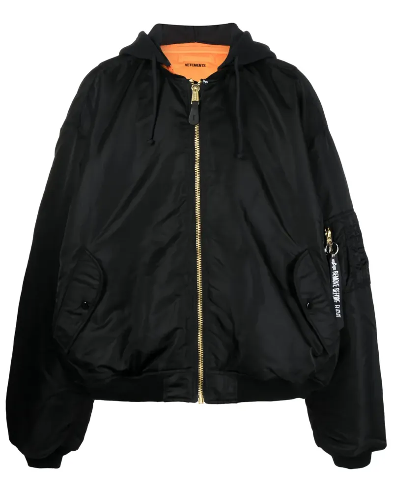 VETEMENTS Bomberjacke im Oversized-Look - Schwarz Schwarz