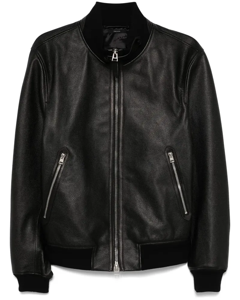 Tom Ford Klassische Lederjacke - Schwarz Schwarz