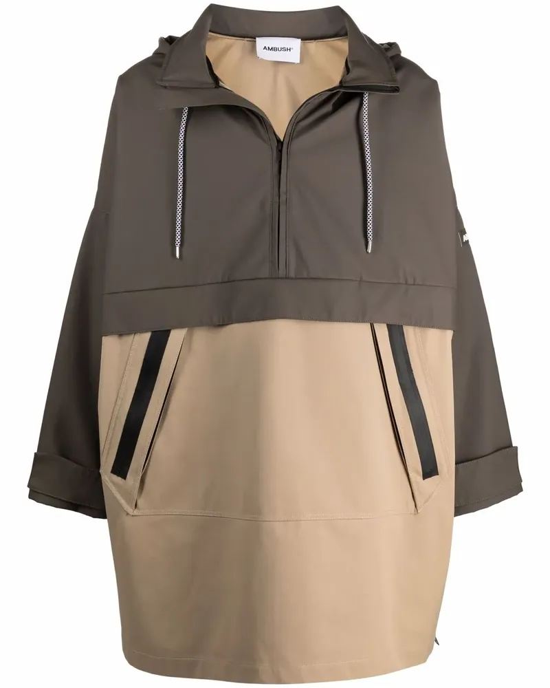 AMBUSH Kapuzenparka in Colour-Block-Optik - Grün Grün
