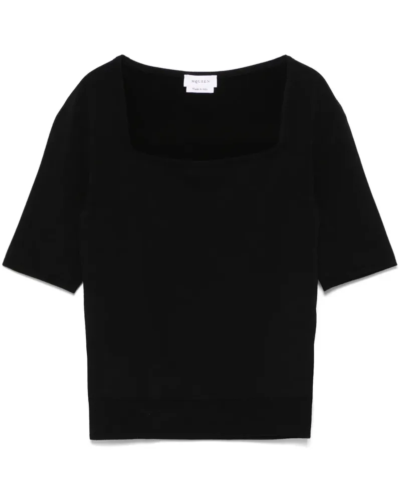 Alexander McQueen T-Shirt aus Feinstrick - Schwarz Schwarz