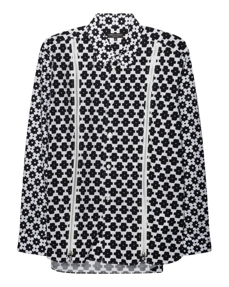 Comme des Garçons patterned zip-detail shirt - Weiß Weiß