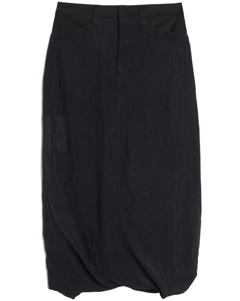 Christophe Lemaire Drapierter Rock mit Twist-Saum - Blau Blau