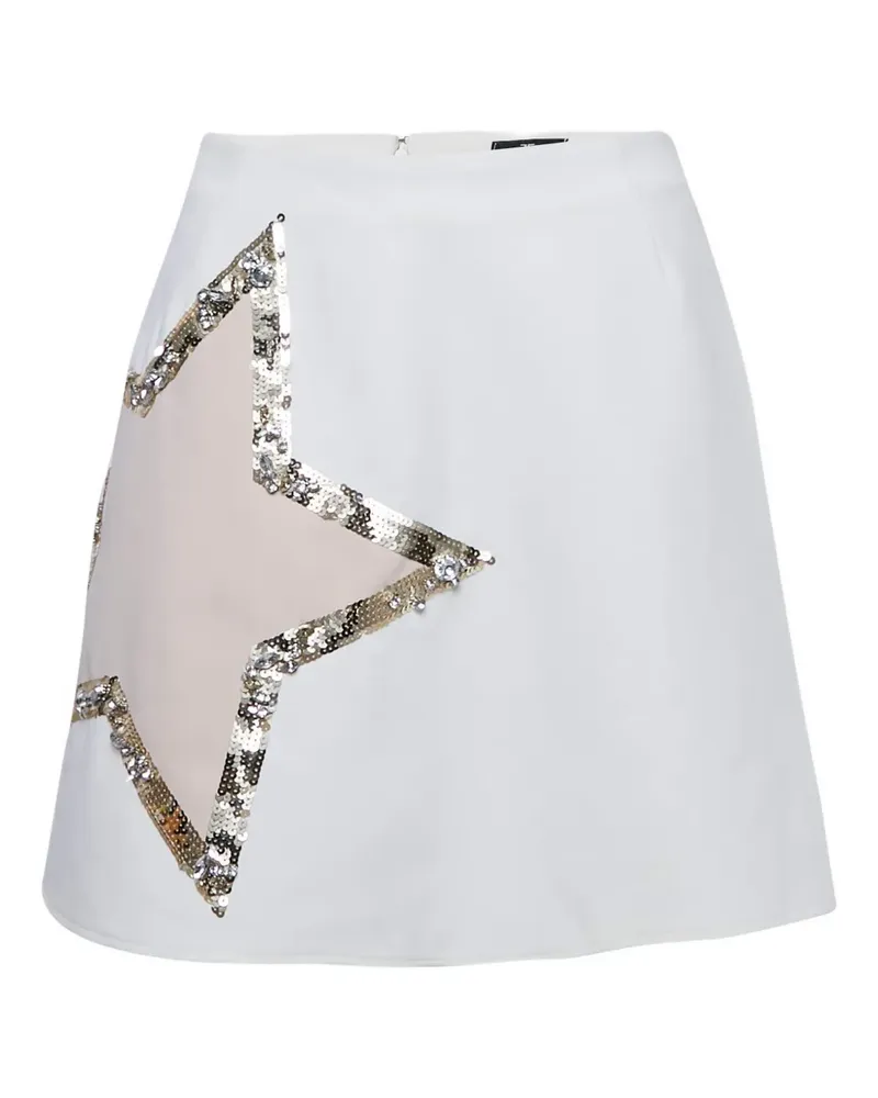 Elisabetta Franchi Minirock mit Sterndetail - Weiß Weiß