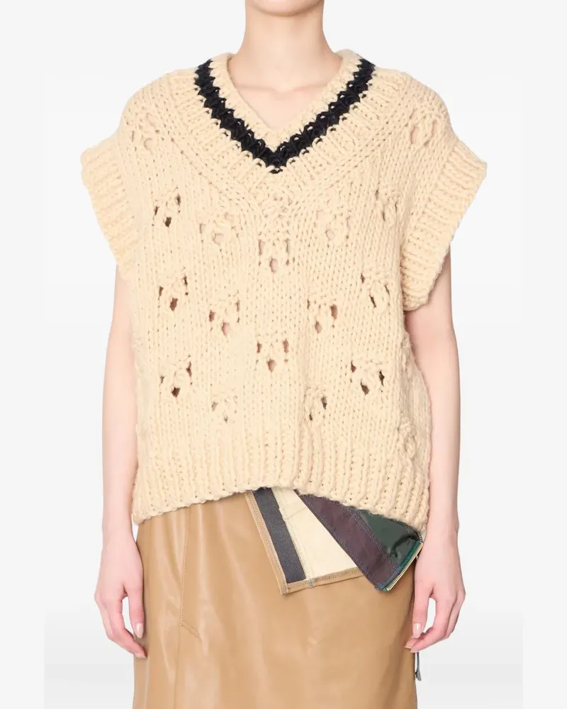 kolor Pullover mit V-Ausschnitt - Nude Nude