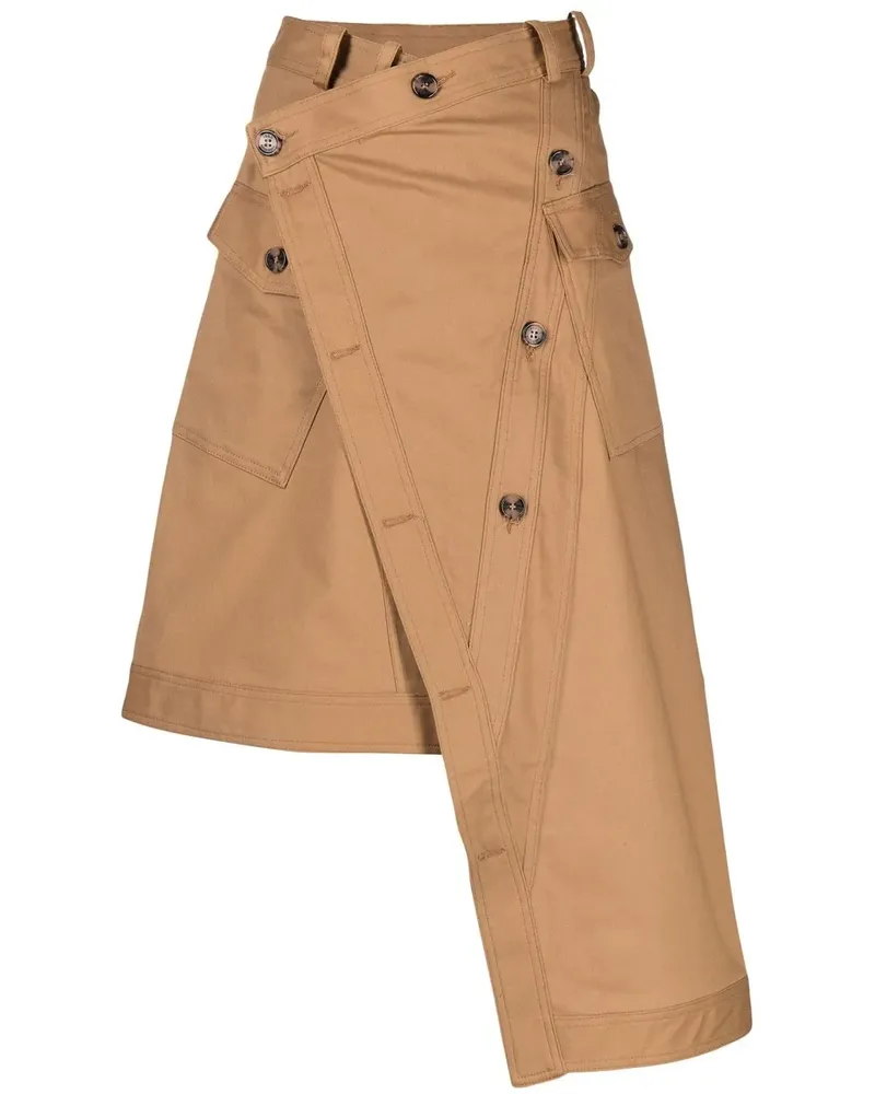 Rokh Asymmetrischer A-Linien-Rock - Braun Braun