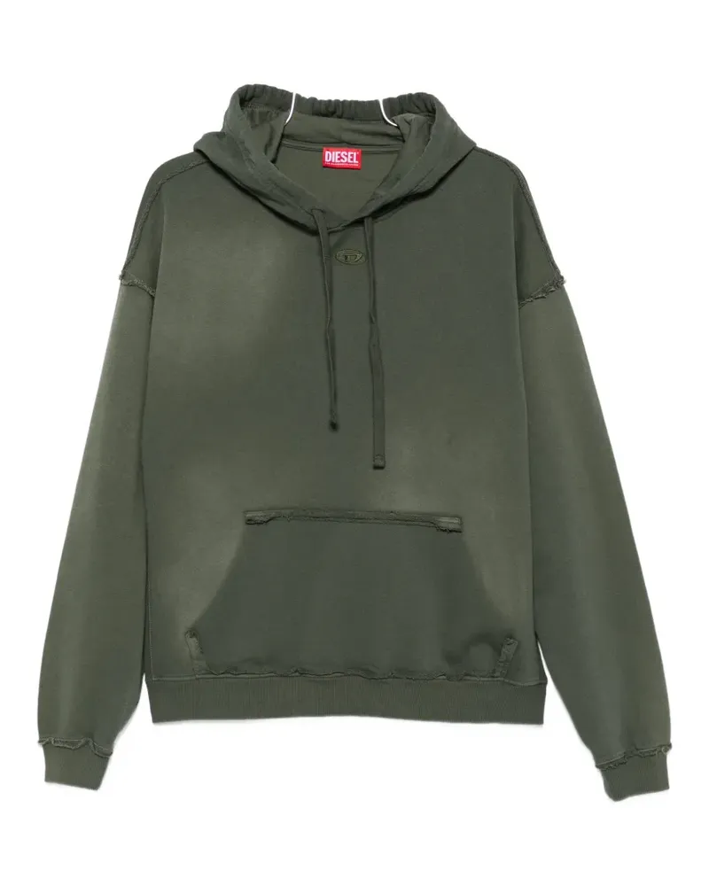 Diesel logo-embroidered hoodie - Grün Grün