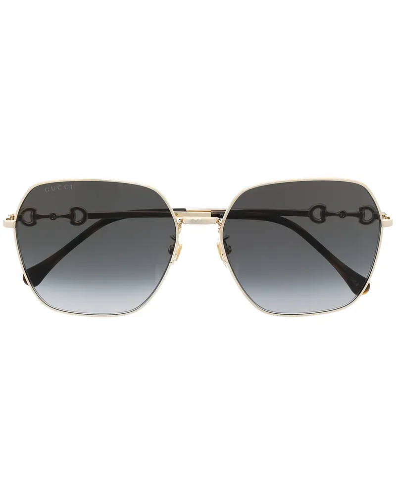 Gucci Sonnenbrille mit eckigem Gestell - Gold Gold