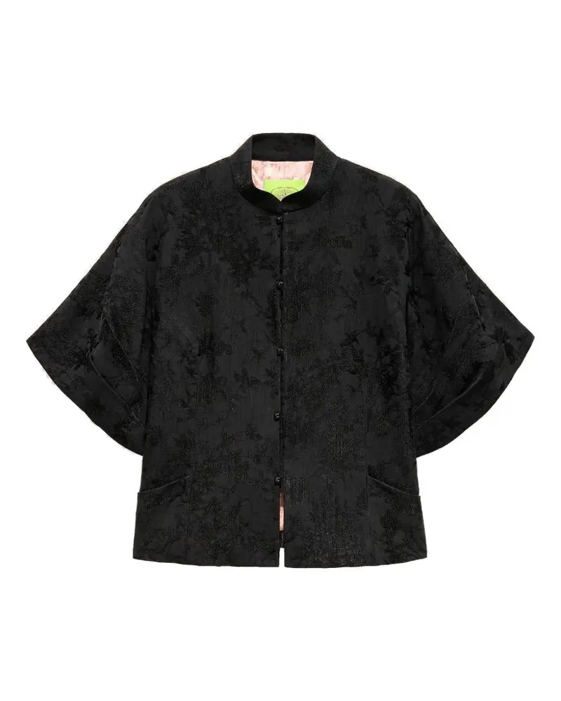 Shanghai Tang jacquard short sleeve jacket - Schwarz Schwarz