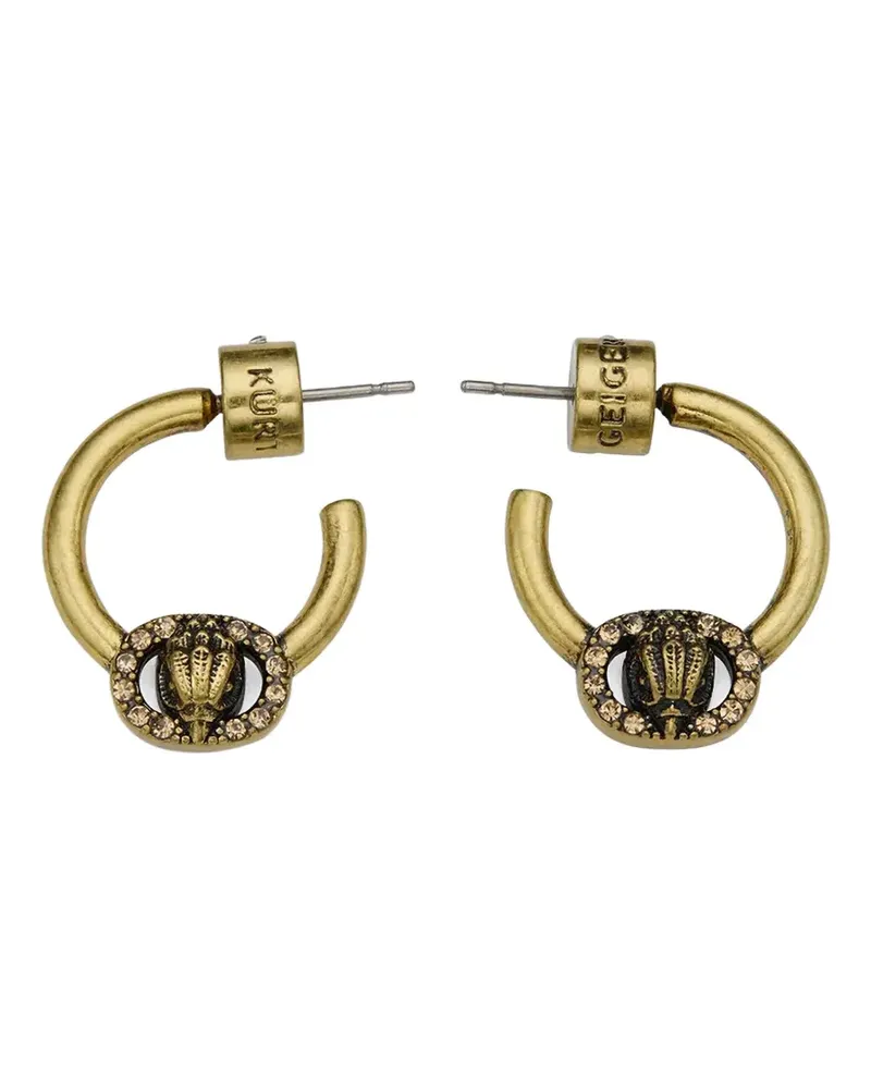 Kurt Geiger Chelsea eagle-head crystal-embellished hoop earrings - Gold Gold