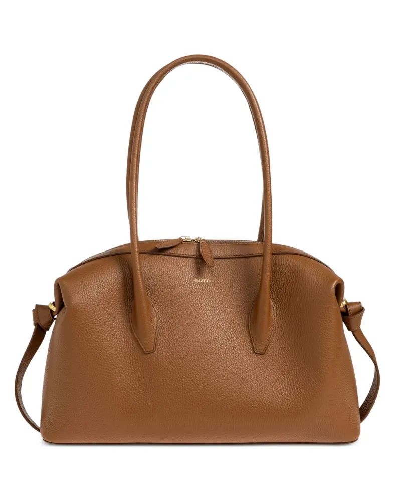 YUZEFI Hazel Brioche Duffle leather tote bag - Braun Braun
