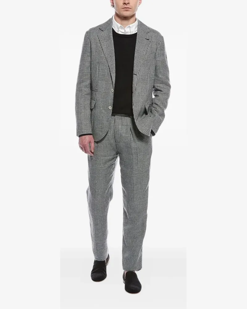 Brunello Cucinelli Karierter Anzug - Schwarz Schwarz