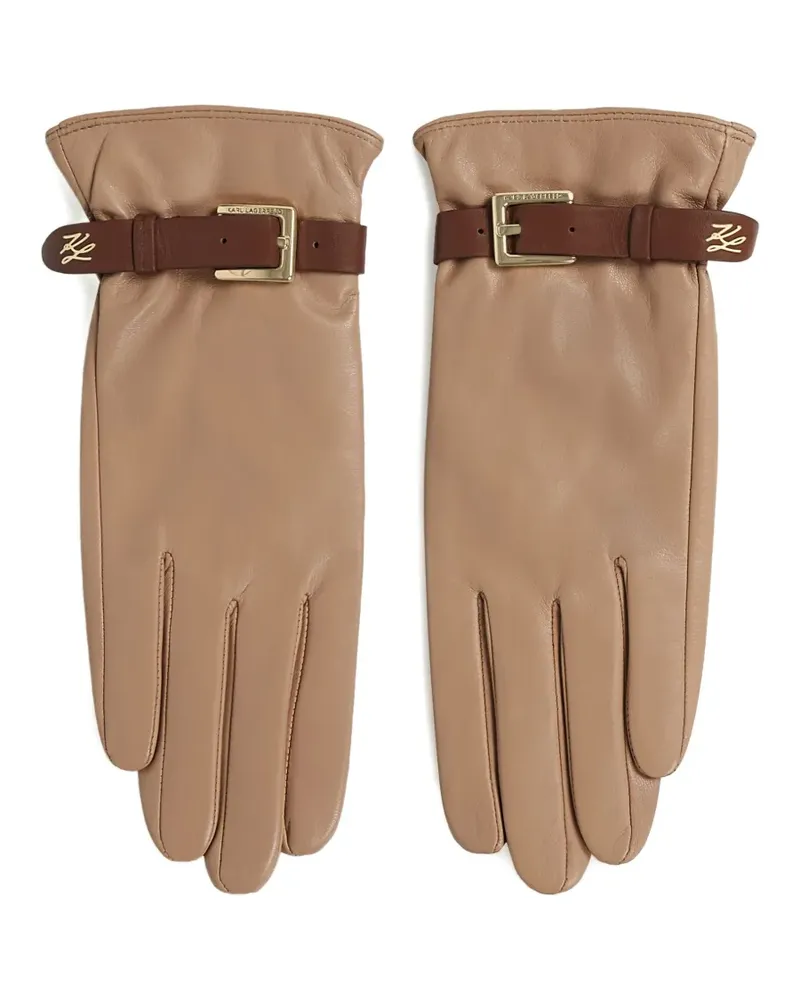 Karl Lagerfeld K/Autograph Handschuhe mit Gürtel - Braun Braun