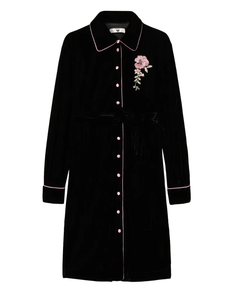 Twin-Set Nachthemd mit Blumenmotiv - Schwarz Schwarz