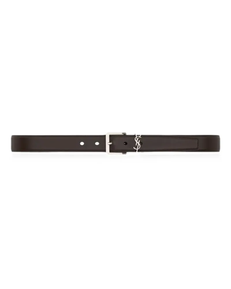 Saint Laurent Cassandre Gürtel aus Leder - Braun Braun
