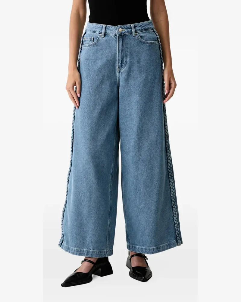 Never Fully Dressed braided wide-leg jeans - Blau Blau