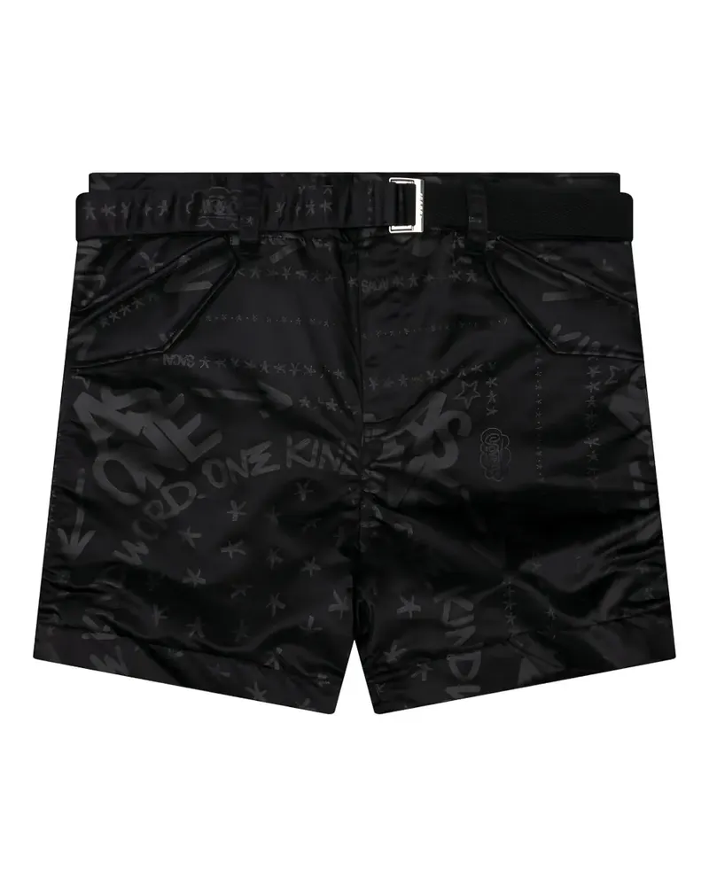 Sacai x Eric Haze Shorts mit Bandana-Print - Schwarz Schwarz