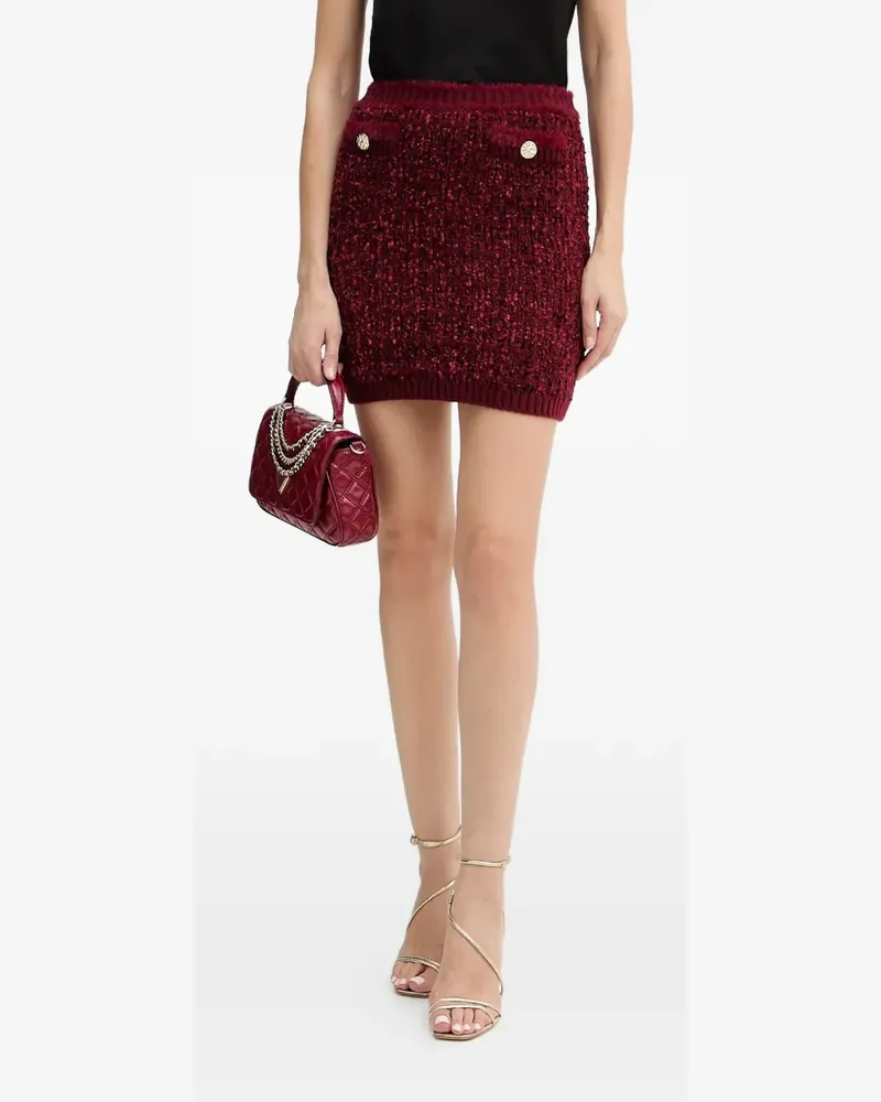 Guess textured button mini skirt - Rot Rot