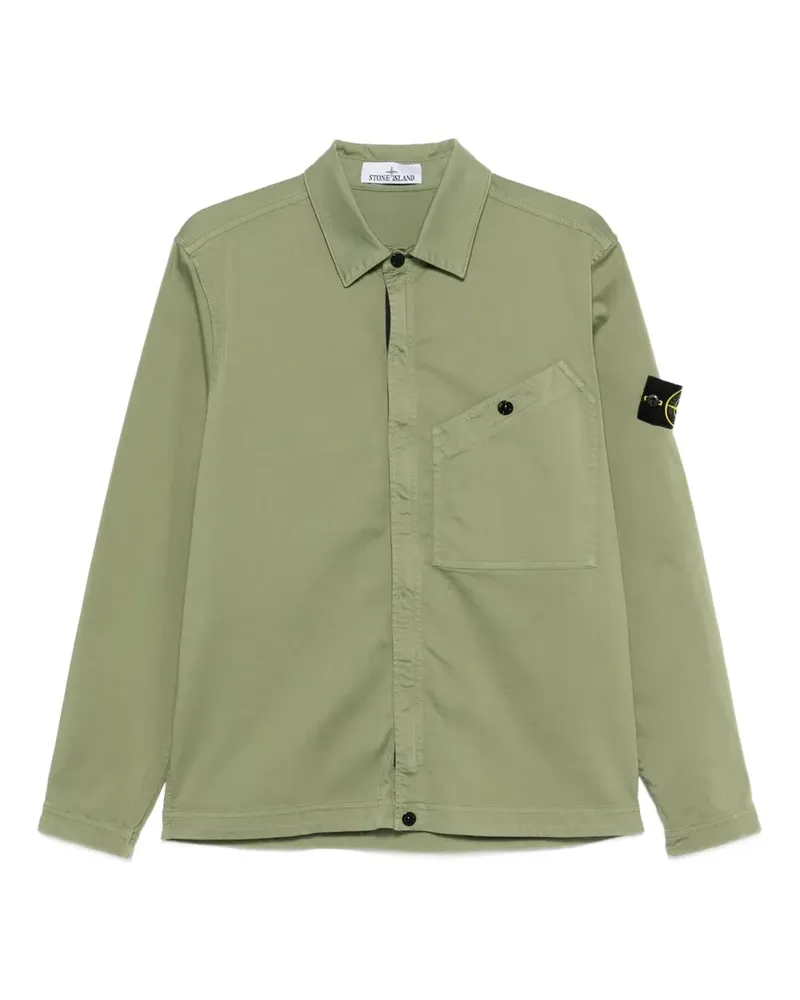 Stone Island Hemd mit Kompass-Patch - Grün Grün