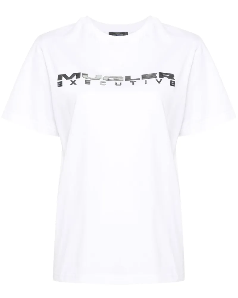 Thierry Mugler Executive T-Shirt mit Logo-Print - Weiß Weiß