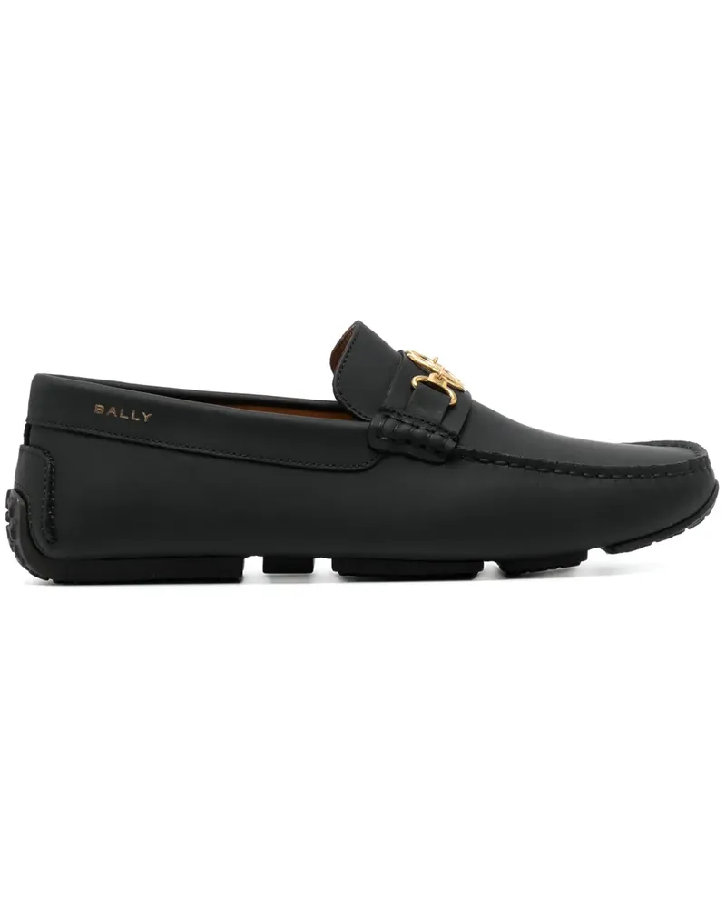 Bally Pilot Loafer aus Leder - Schwarz Schwarz