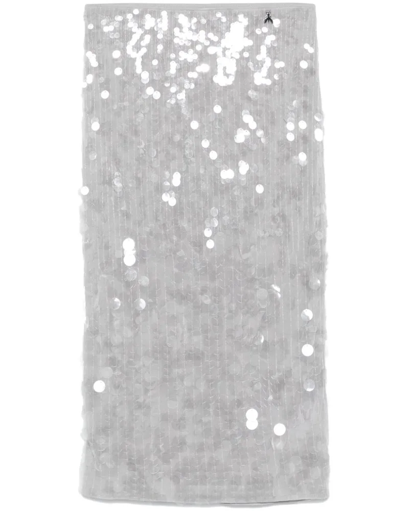 Patrizia Pepe Midirock mit Pailletten - Grau Grau