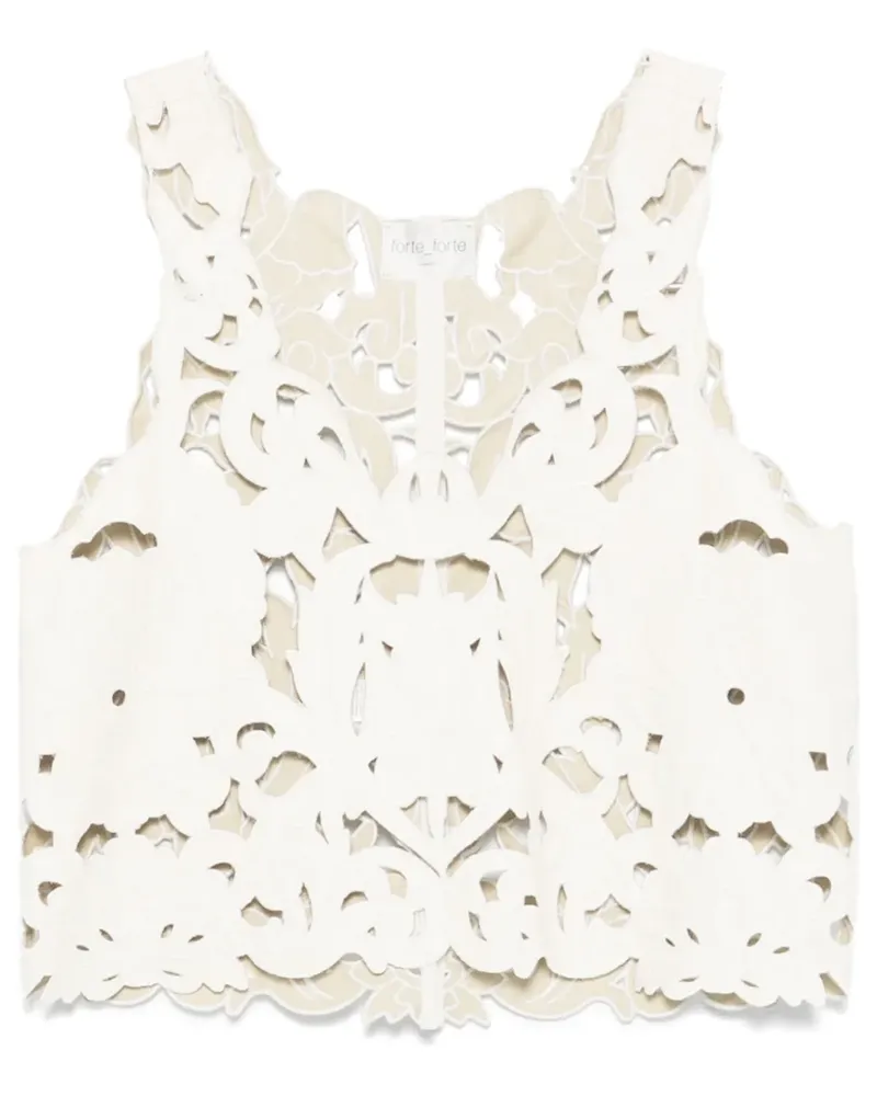 forte_forte Top mit Blumenmotiv - Nude Nude