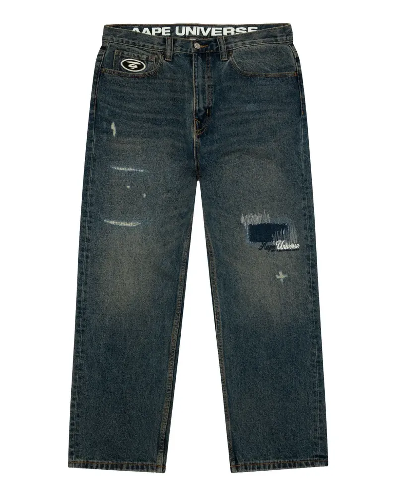 BAPE distressed trousers - Blau Blau