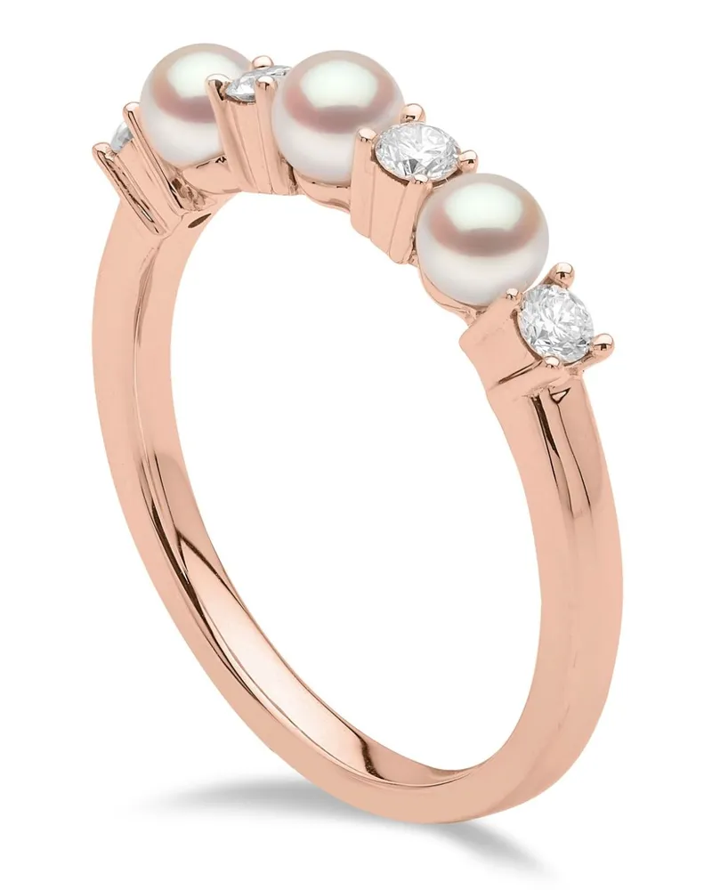 YOKO London 18kt Eclipse Rotgoldring mit Akoya-Perlen und Diamanten - Rosa Rosa