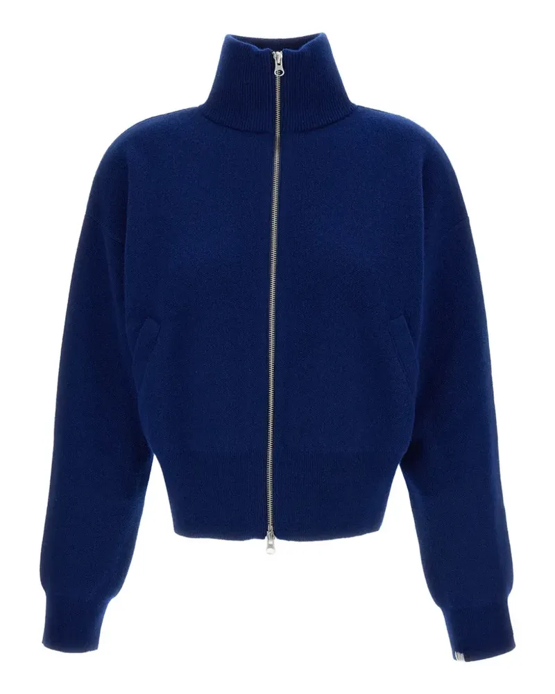 extreme cashmere x N.385 zip-up jacquard-knit cardigan - Blau Blau