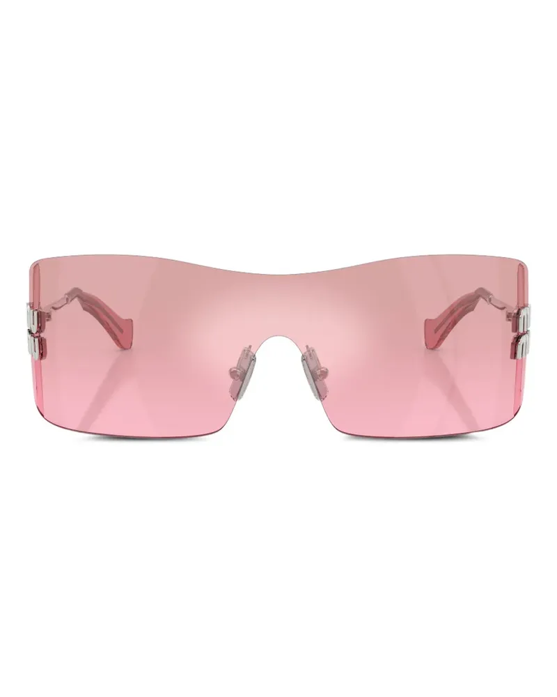 Miu Miu Aube logo-plaque rectangle sunglasses - Rosa Rosa