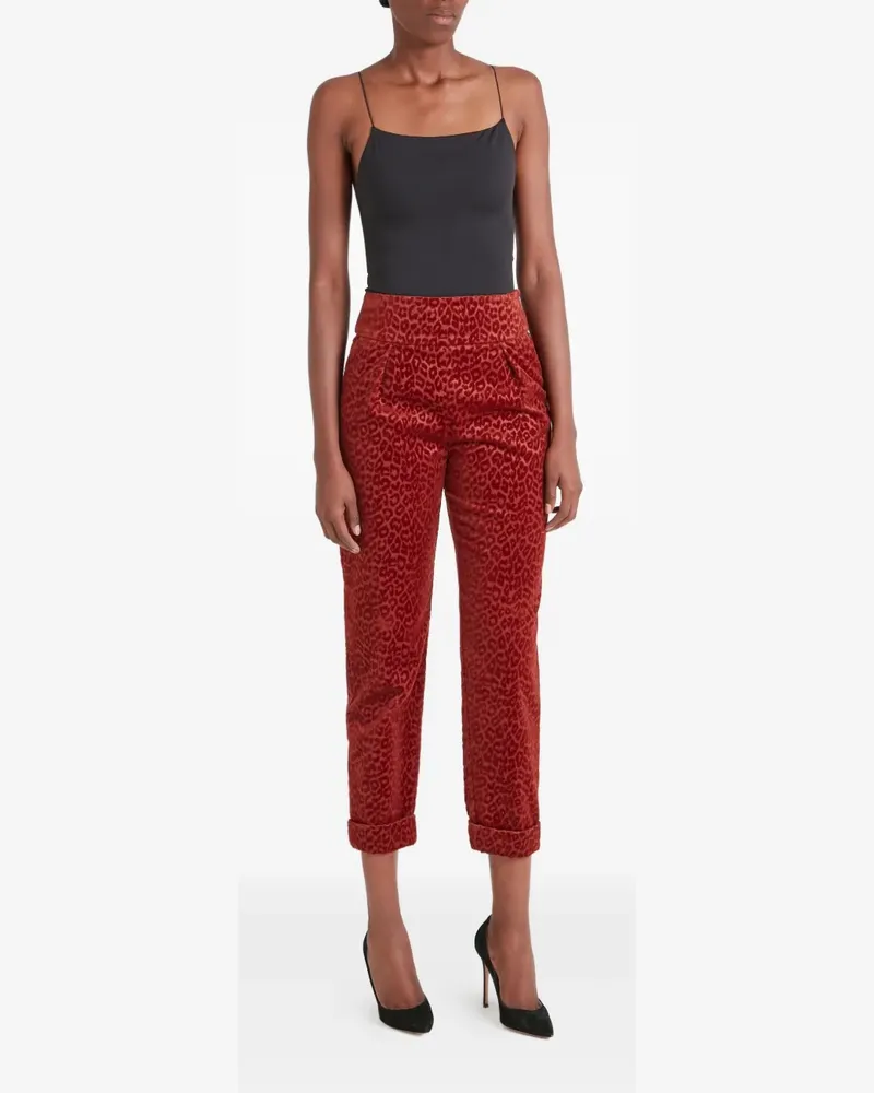 Temperley London Hose mit Leoparden-Print - Rot Rot