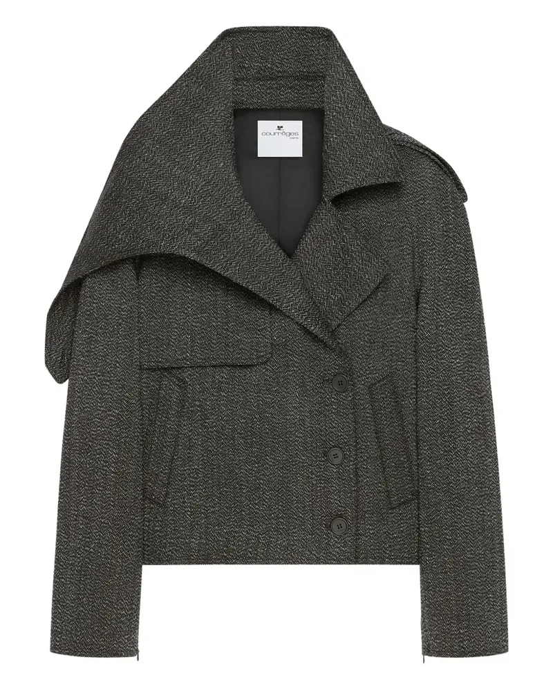 Courrèges Jacke mit Oversized-Kragen - Grau Grau