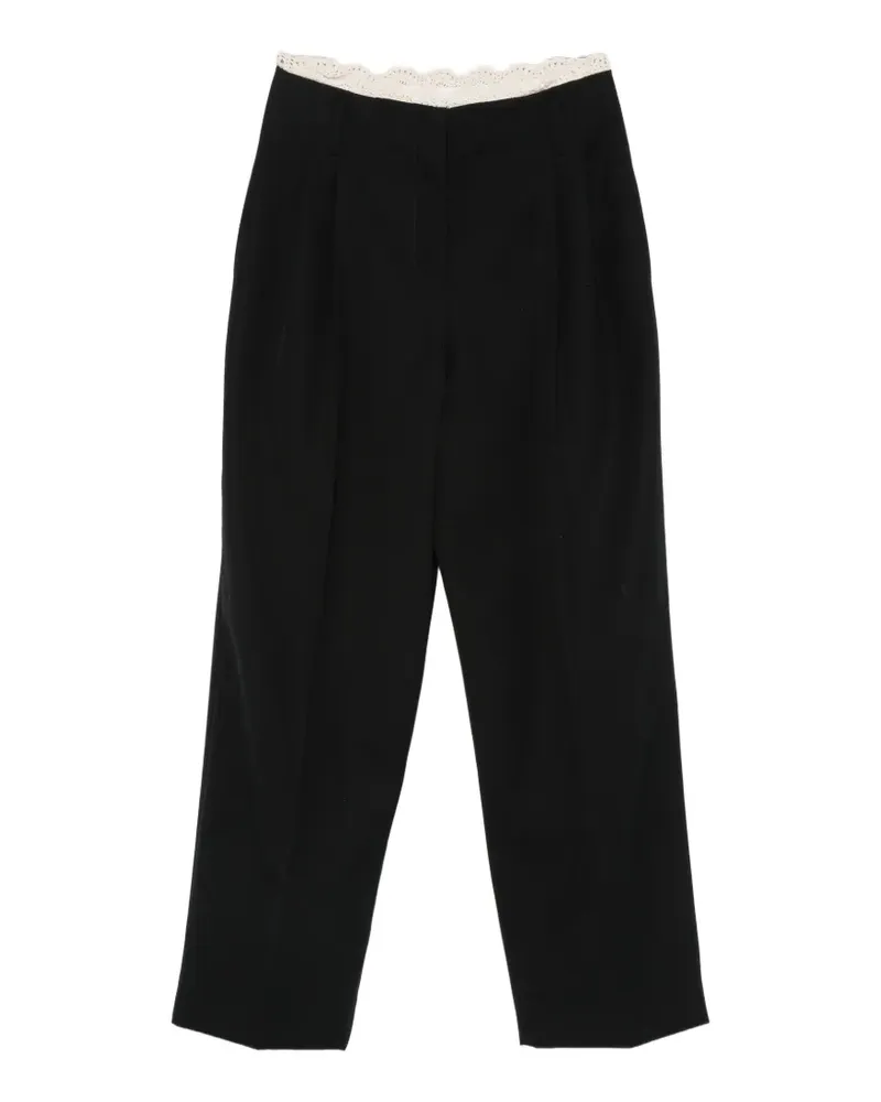 Magda Butrym crochet-trim belted trousers - Schwarz Schwarz